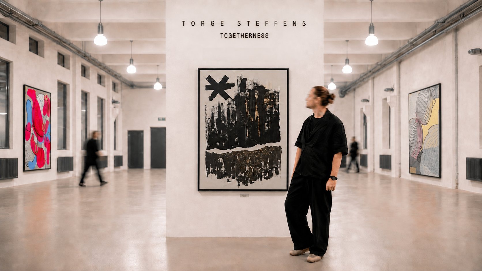 Torge Steffens painting in his Hamburg studio